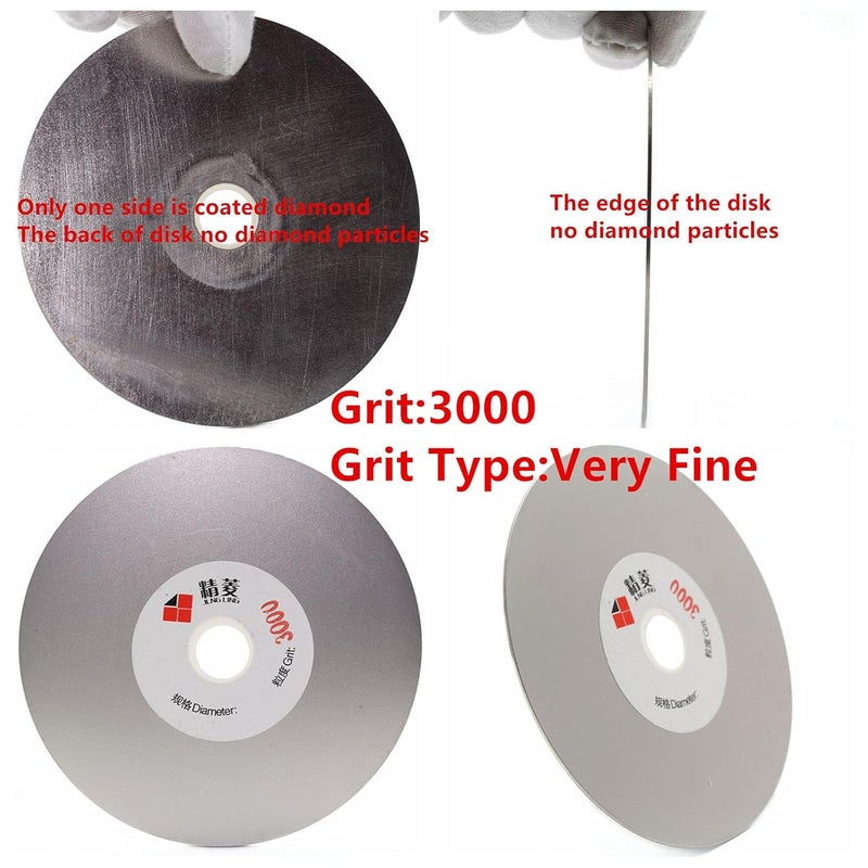 Jingling 4" inch 100mm Diamond Flat Lap Disc Coated Grinding Disk Grit 3000 Fine - Image 2